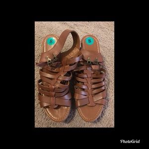 Brown strappy Heels only worn once